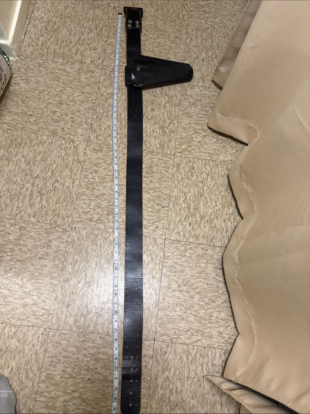 Black Leather Holster Belt - Unbranded